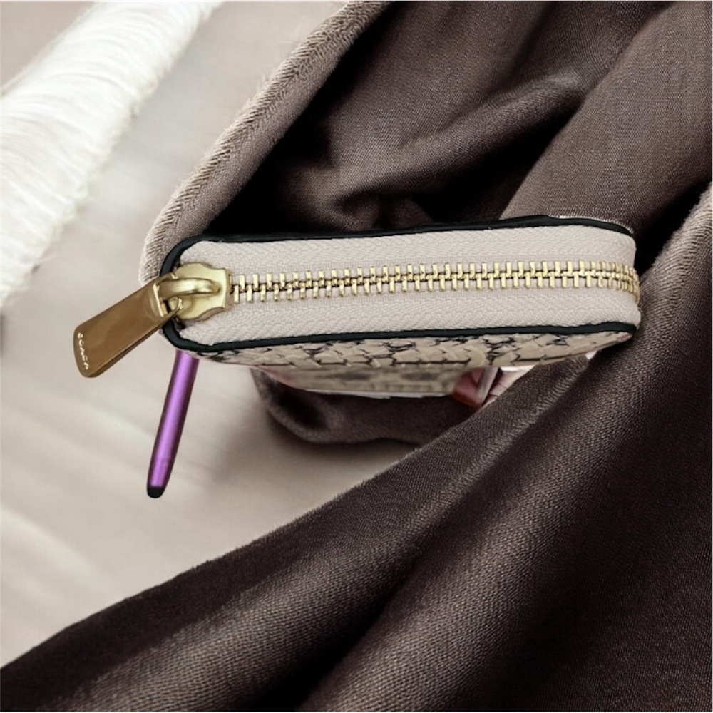 Coach Python Embossed Long Zip Wallet NWT MSRP $5… - image 6